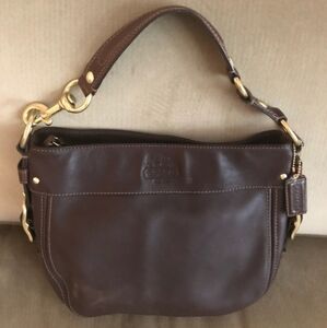 Coach vintage hobo style in deep brown leather